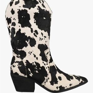 Dingo Womens Live A Cow Print Pointed Toe Casual Boots